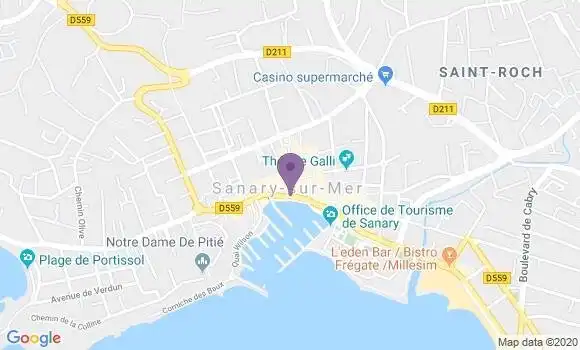 Localisation Crédit Mutuel Agence de Sanary sur Mer