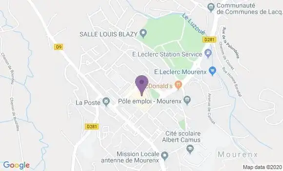 Localisation Société Générale Agence de Mourenx