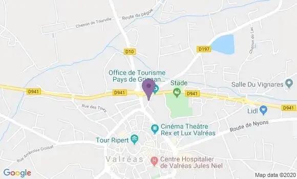 Localisation Crédit Mutuel Agence de Valréas