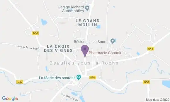 Localisation Crédit Mutuel Agence de Beaulieu sous la Roche