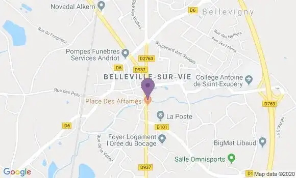 Localisation Crédit Mutuel Agence de Belleville sur Vie