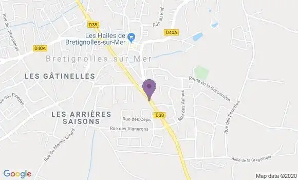 Localisation Crédit Mutuel Agence de Brétignolles sur Mer