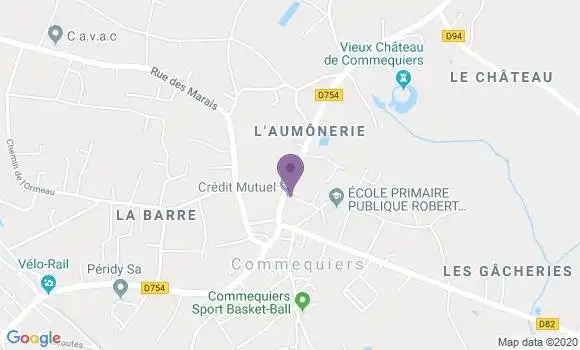 Localisation Crédit Mutuel Agence de Commequiers