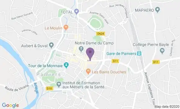 Localisation Société Générale Agence de Pamiers