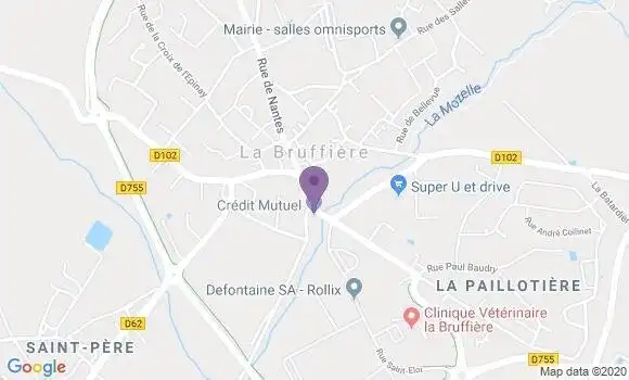 Localisation Crédit Mutuel Agence de La Bruffière
