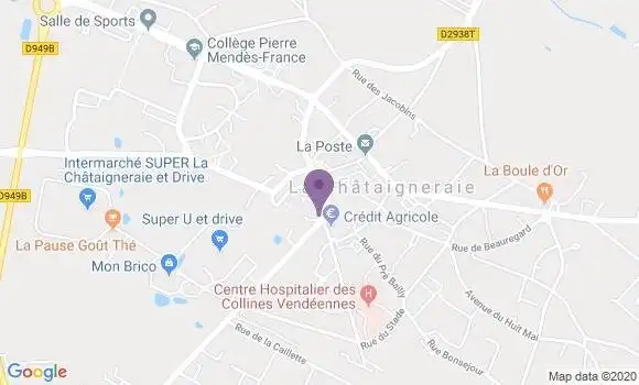 Localisation Crédit Mutuel Agence de La Chataigneraie