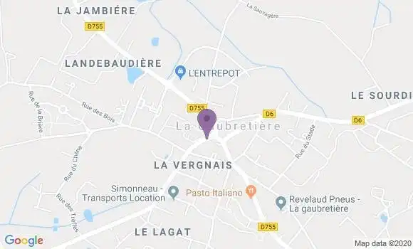 Localisation Crédit Mutuel Agence de La Gaubretière