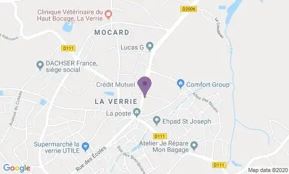 Localisation Crédit Mutuel Agence de La Verrie