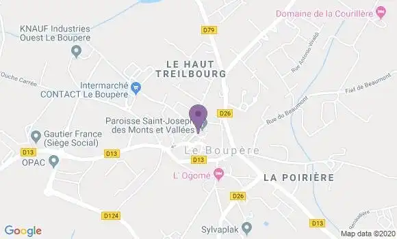 Localisation Crédit Mutuel Agence de Le Boupère