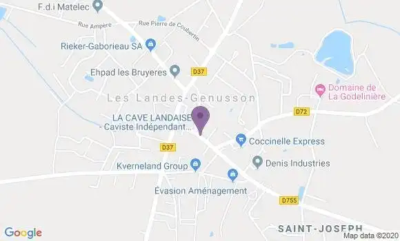 Localisation Crédit Mutuel Agence de Les Landes Genusson