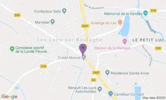 Localisation Crédit Mutuel Agence de Les Lucs sur Boulogne