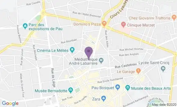 Localisation Société Générale Agence de Pau Carnot