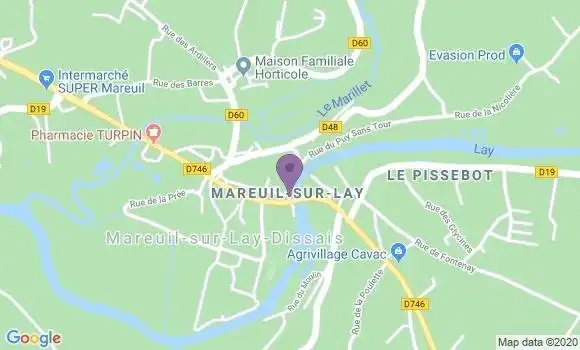 Localisation Crédit Mutuel Agence de Mareuil sur Lay Dissais