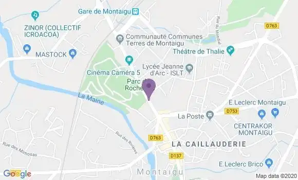Localisation Crédit Mutuel Agence de Montaigu