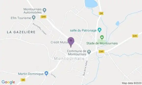 Localisation Crédit Mutuel Agence de Montournais
