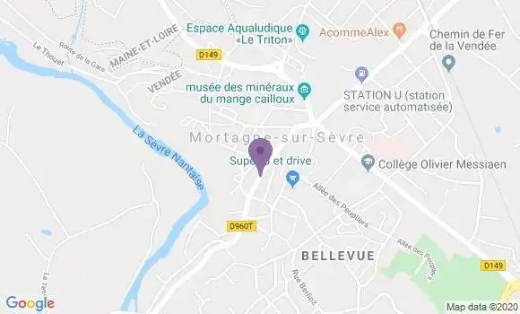 Localisation Crédit Mutuel Agence de Mortagne sur Sèvre