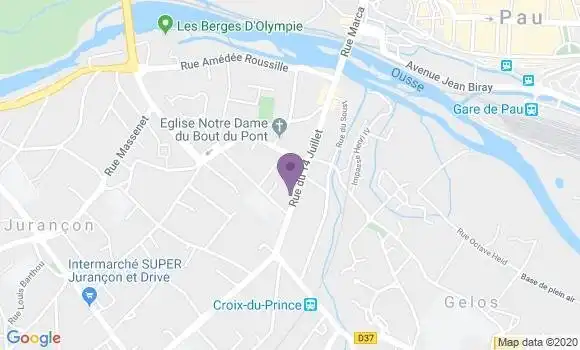 Localisation Société Générale Agence de Pau Croix du Prince