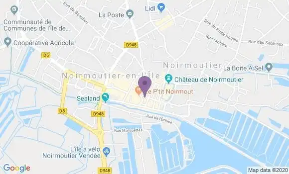 Localisation Crédit Mutuel Agence de Noirmoutier en l