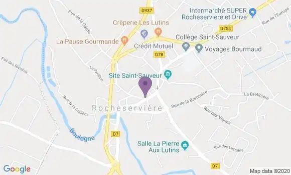 Localisation Crédit Mutuel Agence de Rocheservière