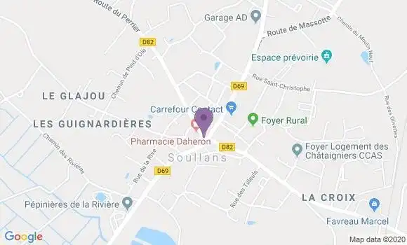 Localisation Crédit Mutuel Agence de Soullans