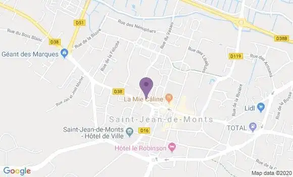 Localisation Crédit Mutuel Agence de Saint Jean de Monts