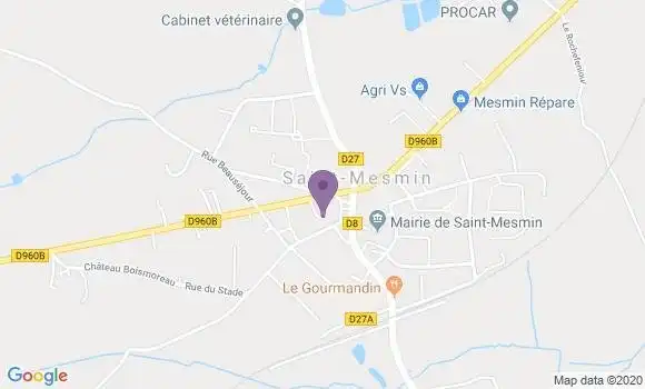 Localisation Crédit Mutuel Agence de Saint Mesmin
