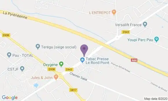 Localisation Société Générale Agence de Pau Morlaas