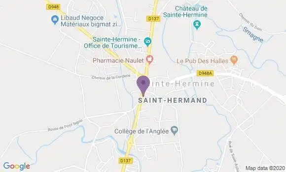 Localisation Crédit Mutuel Agence de Sainte Hermine