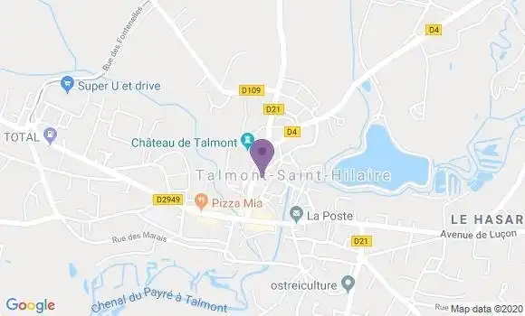 Localisation Crédit Mutuel Agence de Talmont Saint Hilaire