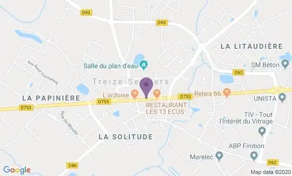 Localisation Crédit Mutuel Agence de Treize Septiers