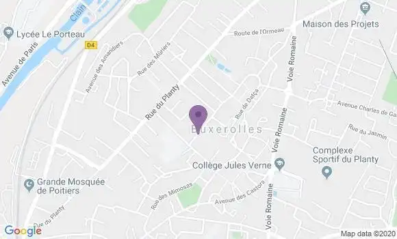 Localisation Crédit Mutuel Agence de Buxerolles