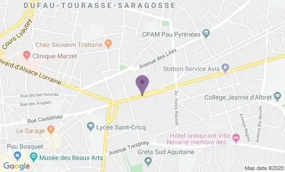Localisation Société Générale Agence de Pau Résidence France