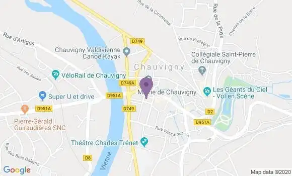 Localisation Crédit Mutuel Agence de Chauvigny