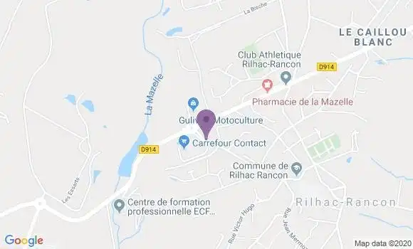 Localisation Crédit Mutuel Agence de Rilhac Rancon