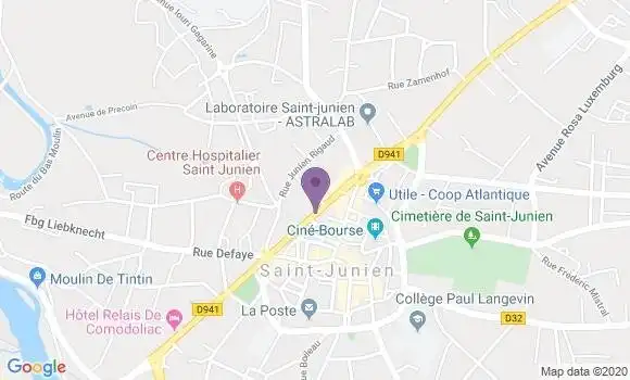 Localisation Crédit Mutuel Agence de Saint Junien