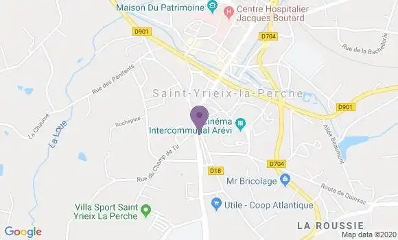 Localisation Crédit Mutuel Agence de Saint Yrieix la Perche
