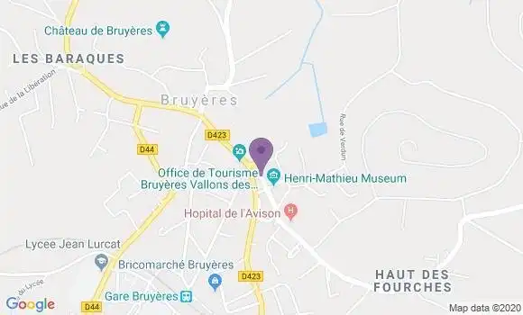 Localisation Crédit Mutuel Agence de Bruyères