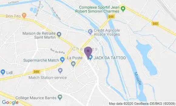 Localisation Crédit Mutuel Agence de Charmes