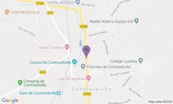Localisation Crédit Mutuel Agence de Contrexeville