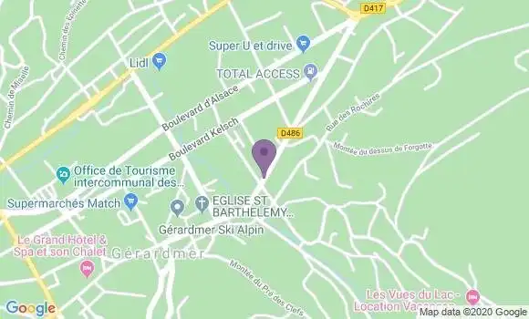 Localisation Crédit Mutuel Agence de Gérardmer