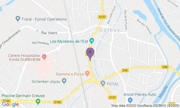 Localisation Crédit Mutuel Agence de Golbey