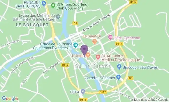Localisation Société Générale Agence de Saint Girons