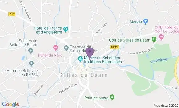 Localisation Société Générale Agence de Salies de Béarn