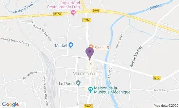 Localisation Crédit Mutuel Agence de Mirecourt