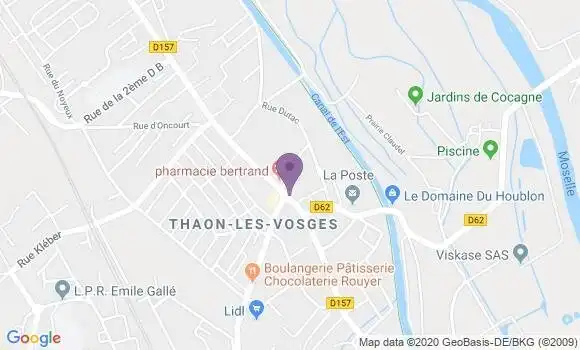 Localisation Crédit Mutuel Agence de Thaon les Vosges