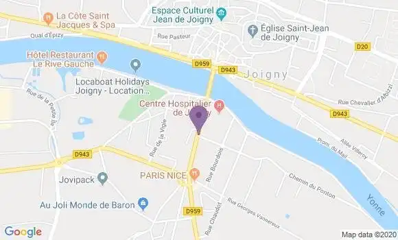 Localisation Crédit Mutuel Agence de Joigny