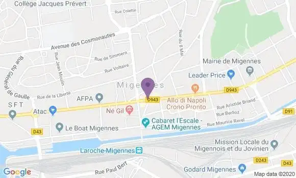 Localisation Crédit Mutuel Agence de Migennes