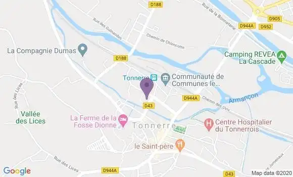 Localisation Crédit Mutuel Agence de Tonnerre