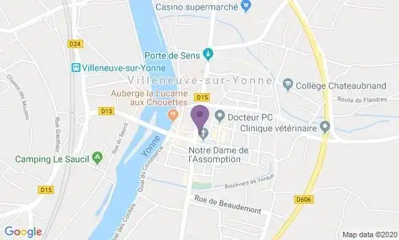 Localisation Crédit Mutuel Agence de Villeneuve sur Yonne