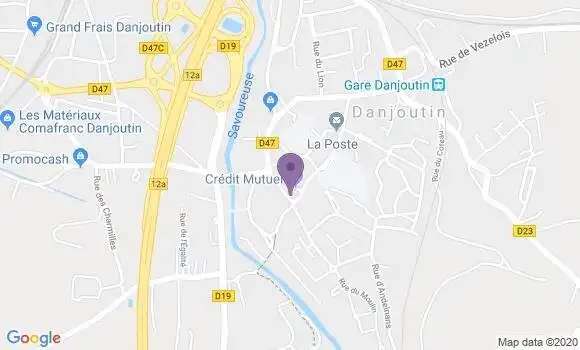 Localisation Crédit Mutuel Agence de Danjoutin